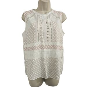 ZARA Patterned Sleeveless Top Pink White Size S